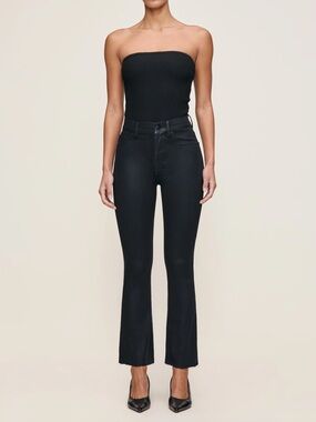 NWT DL1961 Bridget Boot High Rise Instasculpt‎ Crop Jeans Size 32 Black Coated